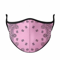 Top Trenz Kids Face Wrap Cloth Reusable Fashion Mask Medium (Ages 8+ to Adult) (Brown Zebra), Pink Bandana