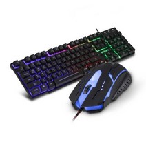 유선 키보드마우스세트/저소음 게이밍키보드/고감도 게이밍마우스/지군 LED 게이밍 키보드+마우스 세트/GMK-2500