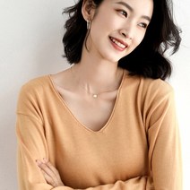 여자 학생 얇은 깊은 브이넥 니트 긴팔 티셔츠 10컬러