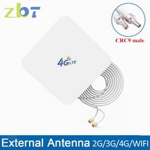 ZBT 4G LTE 안테나 35dBi 패널 SMA TS9 CRC9 수 커넥터 포함 라우터 어댑터 용 3m 케이블 신호 줌, 03 SMA