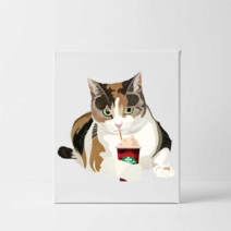 마이월플레이즈 반려동물 초상화 고양이그림 주문제작 강아지액자 캔버스액자, 인원수선택(2인)