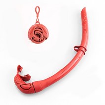 스노클링 마스크 여성 남성 실리콘 접이식 튜브 컴팩트 보관 케이스 롤업 습식 호흡 튜브, 03. Orange