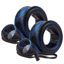 베이스dash 캐스팅 스피닝 낚싯대 슬리브 낚싯대 보호 최대 7-1/2ft 앵글 태클 메쉬 커버, For Casting Rod, Black Blue-2pcs