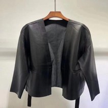 레더 가죽점퍼 벨티드 양가죽 라이더 수입 진짜 캐주얼 루즈 스타일 랩 온 블레이저