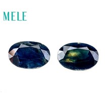 고급 세련 빛나는 루즈 보석 만들기 자연적인 파란 사파이어 원석 3*4-4*5mm 타원형 0.3-0.9ct 2pc 을 가진 정밀한 diystone