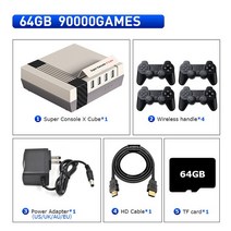 오락실 레트로 게임기 휴대용 슈퍼 콘솔 X 큐브 미니TV 비디오 게임 PSP PS1 DC N64 WiFi HD 출력 내장 117000 + 포함 50 개 이상 에뮬레이터, CHINA _CUBE-64G-706W-4 | EU