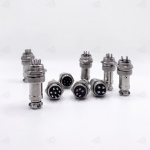 항공잭 항공 단자 너트형 원형 콘택트 커넥터 일체형 플러그 써큘러 16mm 10PIN 1P