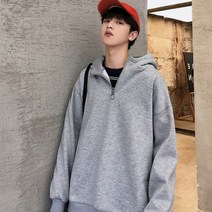 후노락 무지후드티 기모안감 하프집업 IS-ANR02