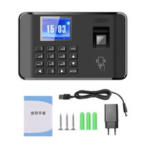 지문인식기 출퇴근기록기 지능형 생체 지문 비밀번호 출석 기계 시간 시계 직원 체크인 레코더 2.4 인치, 04 US No U disk 1