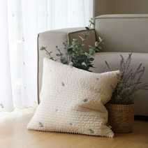 어던엣홈 폼폼자수쿠션 (솜포함), 리프