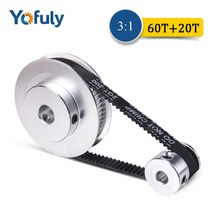 GT2 타이밍 벨트 풀리 60 치아 20 치아 감소 31/13 폭 6mm 보어 5/10mm 3D 프린터 액세서리 타이밍 벨트, (100016944)20T8-60T5-280mm개