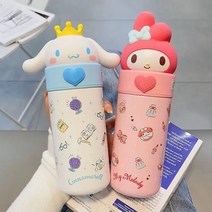 산리오 텀블러 시나모롤 쿠로미 마이멜로디 폼폼푸린 텀블러 물병 보온병 350ml 항공배송 다나에+Lin Lin Co. Ltd. 그립톡, 마이멜로디 텀블러