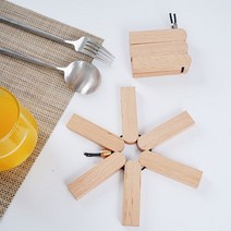 접이식 원목 냄비받침대 휴대용 캠핑 냄비받침, 1개