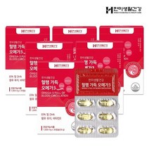 한미생활건강 혈행 가득 오메가3 1 000mg 30캡슐 6박스, 없음
