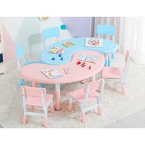 어린이집 책상 유치원 교구 귀여운 유치부 좌식, 테이블 + 리프트 의자 1개 (색상 기재)
