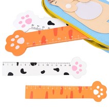15센티 자 15센치 미니자 문구자 나무 방안자 15CM 캐릭터자 사무용자, 2. (오렌지)
