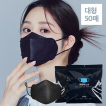 파랑마스크 KF94 입체형 대형 블랙 50매(25매x2파우치) 정말 편한 마스크, 2개