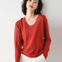 여자 긴팔 브이넥 니트 직장인 패션 오피스룩 코디