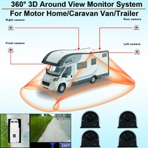 어라운드뷰 후방 사이드 카메라 360 3d 모니터 M 시스템 감시 파노라마 보안 비디오 DVR 레코더 홈 카라반, 02 None