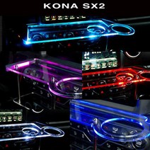 ArtX 코나 SX2 2세대 USB 5V LED 2단 차량용 무중력테이블 컵홀더 식탁 자동차 선반 핸드폰 거치대 수납용품, 그린, 제외, 미니-컵홀더 타잎