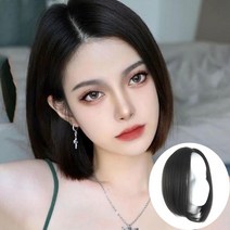[P1M] 여자 통가발 정수리 앞머리 헤어뽕 자연스러운 모발 / 여자가발 여자통가발 정수리가발 긴머리가발 숏가발 앞머리가발 자연스러운가발 C컬가발 미용가발 드라이가발 ( P1M / 632594EA ), 1, 내츄럴블랙_ONESIZE, 본상품선택