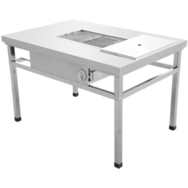 고기 불판 테이블 업소용 부탄가스 고기집 고기테이블, 120x80x75 개구부(50x30)
