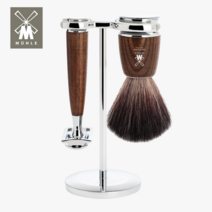 Mühle 뮬 RYTMO 독일 습식 수동 안전 면도기 쉐이빙 브러쉬 세트 물푸레나무, 1개