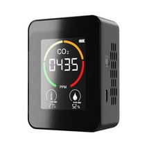 이산화탄소 경보기 감지기 하우스 온도 습도 공기질 측정 측정기 감지기, D 블랙