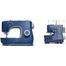 SINGER 컷 재봉틀 만들기 및 S0230 Serger 4 실 차동 이송 분당 1300 스티치-Sewing Made Easy Serger Blue, 재봉틀 + 서거