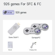 비디오게임기VILCORN-SNES 슈퍼 NES FC 레트로 비디오 게임 스틱 4k HDMI 호환 2.4G 무선 내장 4000 개, 한개옵션1, 09 926 no HD
