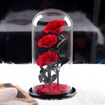 상패 왕꽃다발 로즈 거대한 장미 유리 커버 블루 발렌타인 데이, 자이언트3살인IIIWHITEROSE