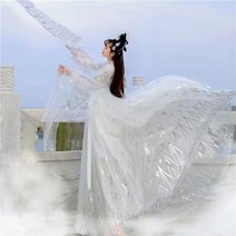 한자쓰기 캘리그라피 새로운 레트로 당나라 Hanfu 고쟁 댄스 의상 여름 학생 정장 레이디 여성 드레스 중, 04 XL 3m hem, 02 파란