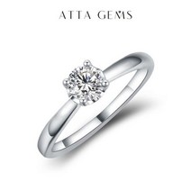 견고한 925 실버 0.5ct 실험실 다이아몬드 D 컬러 VVS1 하트와 화살 모이사나이트 4 프롱 솔리테어 결혼 반지