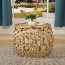 라탄 등나무 티테이블 세트 커피 인테리어 베란다 야외 호텔 2인 부부, 테이블 대형