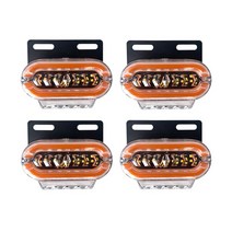 4 x 트럭 사이드 라이트 조명 24V RGB LED 트레일러 클리어런스 라이트 방향 지시등 레드 화이트 앰버 블, 05 Amber