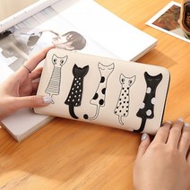 초등장지갑 심플 여자 여학생 10대 초등학생 여중생 고등학생 장지갑 알찬구성 입체레이스 DESIGN 리본적용 PU가죽 MINI클러치형 5패턴 럭셔리 고양이 장지갑 화이트