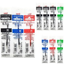 유니 제트스트림 리필심 SXR-80-07 혼합색상 10개 3색펜 4색펜 멀티펜 전용 0.7mm, SXR-80-07 혼합10개(흑4청2적2녹2)