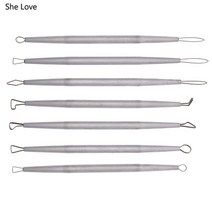 도자기 도예 칼 공구 점토 도구 공예아트 Chzimade 7pcs 스테인레스 스틸 알루미늄 폴리머 클레이 도구 도자기 세라믹 조각 도구 조각 와이어 엔드 리본 도구