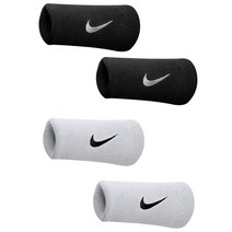 나이키 스우시 와이드 손목밴드 4P, 블랙 화이트