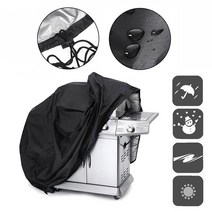 바베큐 커버 야외 먼지 방수 웨버 헤비 듀티 그릴 비 보호 라운드 블랙, 58x77cm