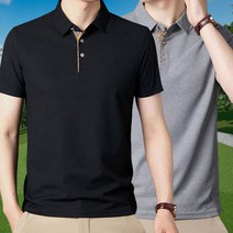 1+1 남성 골프웨어 여름용 무지 카라 반팔 티셔츠 골프복 95-110