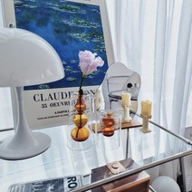 쁘띠배배 유리화병 까사미아 도자기 아크릴 컬러 꽃꽂이 이케바나 인테리어 화병 꽃병, 핑크