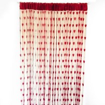 암막 안방 거실 레이스 쉬폰 나비주름 화이트 빈티지 32평 반창 자동 작은방 커튼 1 pc 귀여운 하트 라인 술 문자열 도어 창 룸 디바이더 valance 장식 침실