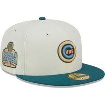 [미국정품] 977643 스냅백 캡모자 MLB [시카고 컵스] 뉴에라 Chrome Evergreen 59FIFTY Fitted Hat - Cream -