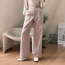여성 꾸안꾸 데일리 코디 베이직 핀턱 와이드슬랙스