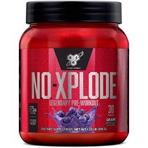 BSN 노익스플로드 운동전 프리 워크아웃 파우더 크레아틴 베타 알라닌 함유 30회 분, Grape, 30 Servings (Pack of 1)