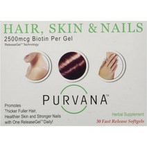 비타민B Purvana Hair Skin and Nails 30 softgels, 30 Sgel
