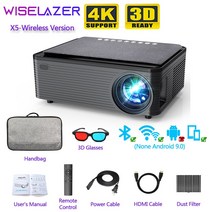 WISELAZER X5 안드로이드 버전 LED HD 프로젝터 1920*1080 픽셀 지원, Wireless Version b Eu 플러그