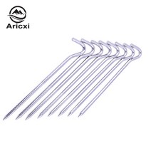 텐트 징 물음표 원형 징 7075 알루미늄 합금 텐트 캠핑장 석 천막 액세서리 8개, 8 16Cm 긴 지상 손톱