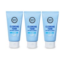 [ 조 은 마 켓 ] 해 피 바 스 내 추 럴 포 밍 클 렌 징 폼 화 이 트 클 레 이 150g 말 끔 모 공 케 어, 3개